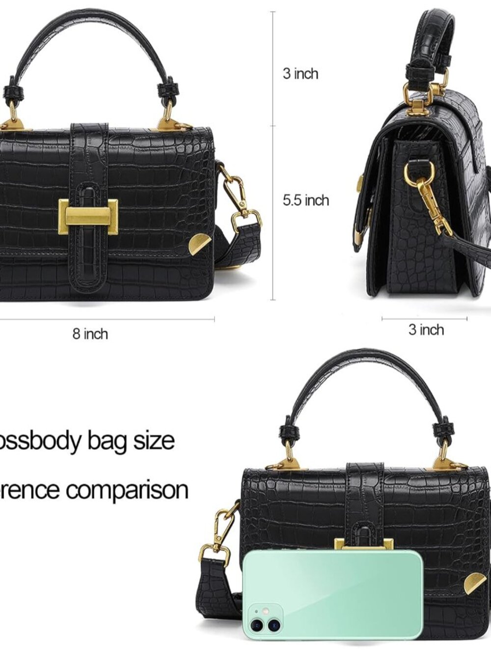 Women's Small Classy Crossbody Purse Top Handle Handbags Leather Satchel Bags fo - Picture 4 of 7